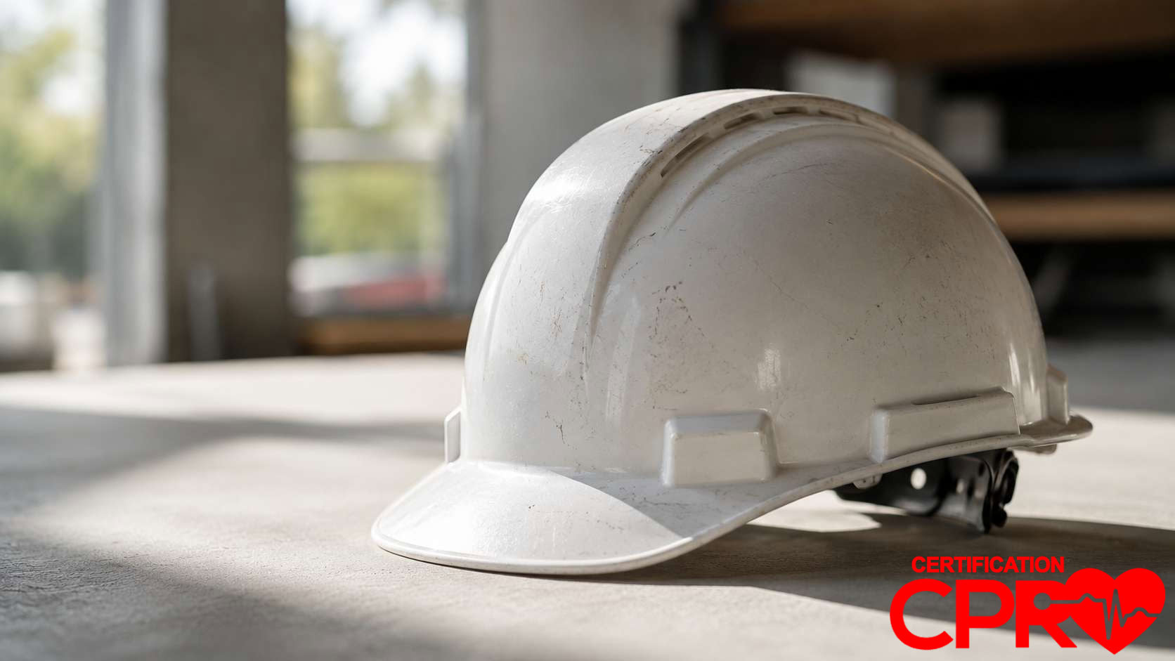 Construction helmet for CPR certification training in Atlanta.