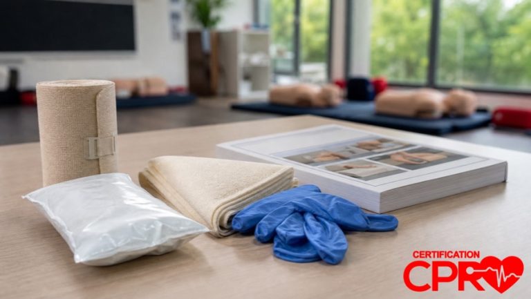 CPR training materials and certification supplies in Atlanta classroom.