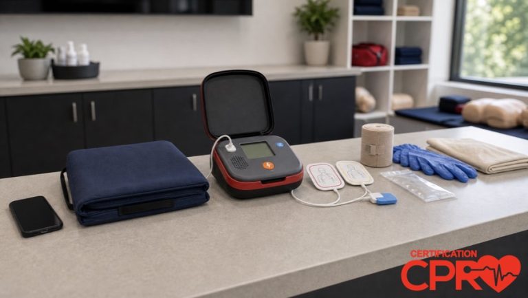 AED trainer and CPR classroom supplies for learning the Chain of Survival in Atlanta.